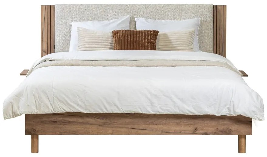 Letto matrimoniale beige con rete inclusa 160x200 cm Lior – Bobochic Paris