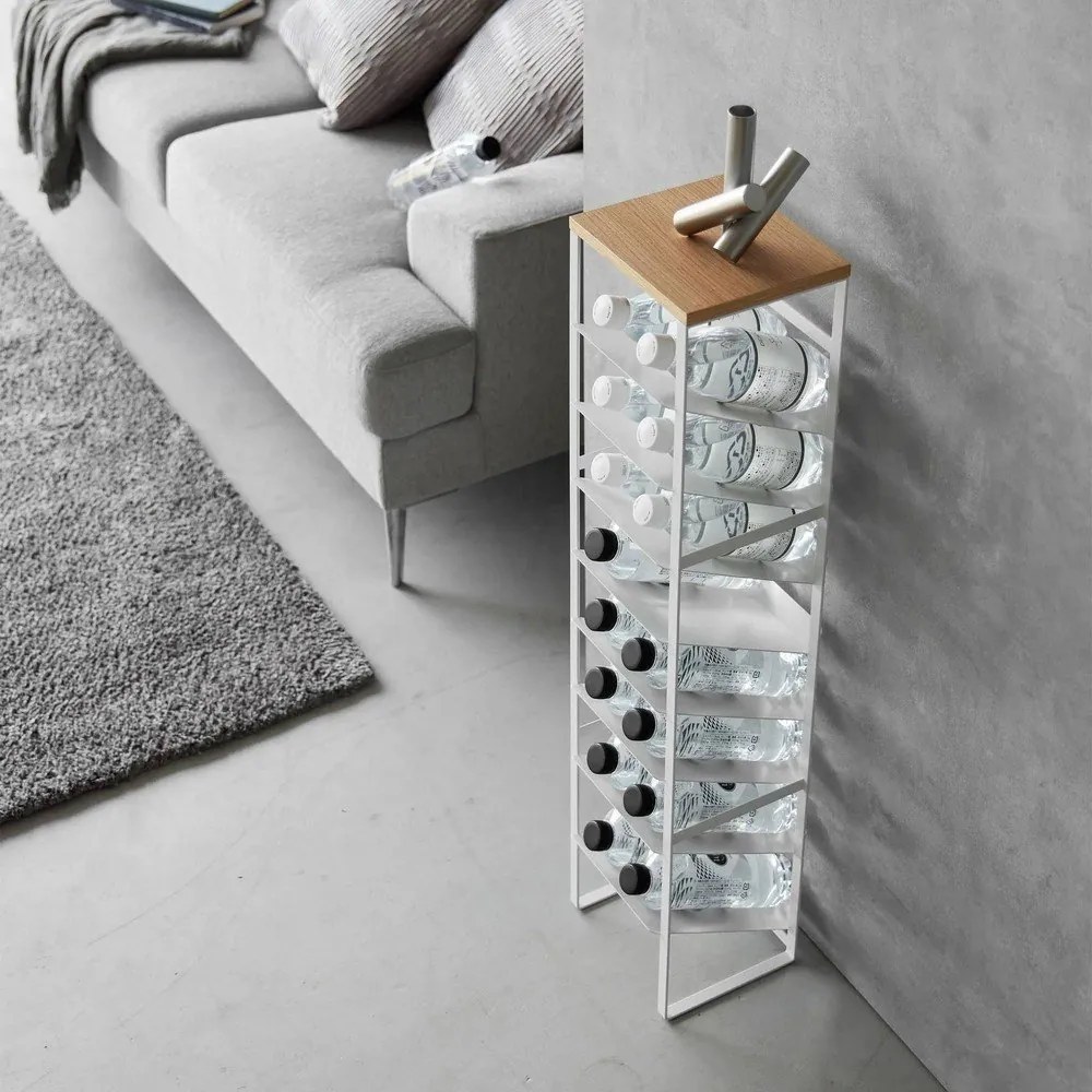Portabottiglie bianco in metallo numero di bottiglie 16 20x88,5x19 cm Tower – YAMAZAKI