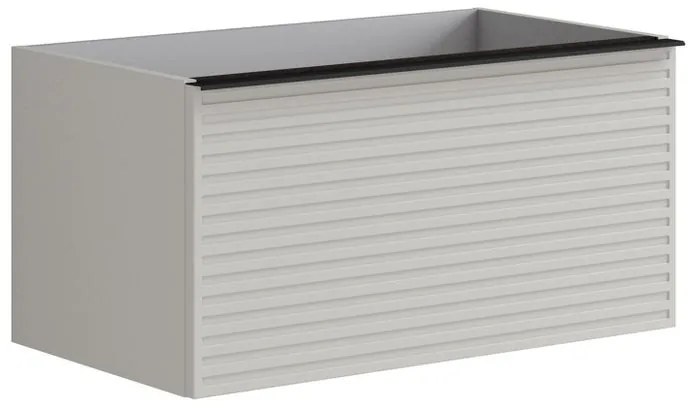 Mobile da bagno sotto lavabo L 80 x H 40 x P 45.5 cm grigio, 2 cassetti Pixel stripes