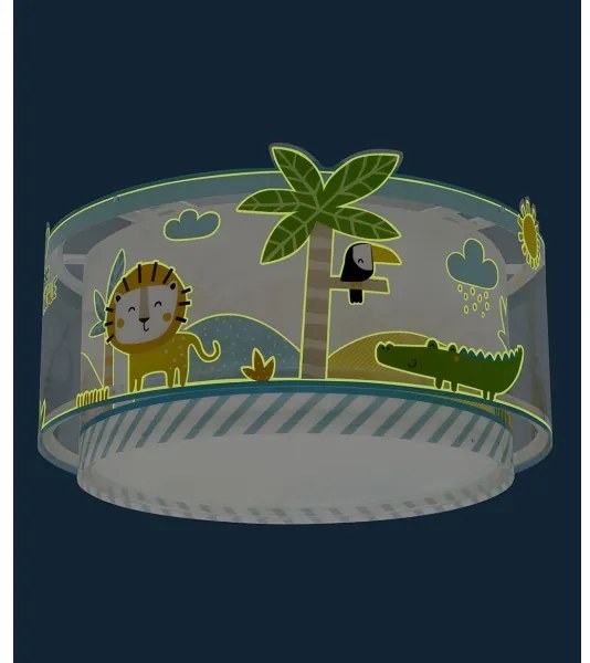 Dalber 76116 - Plafoniera per bambini JUNGLE 2xE27/15W/230V