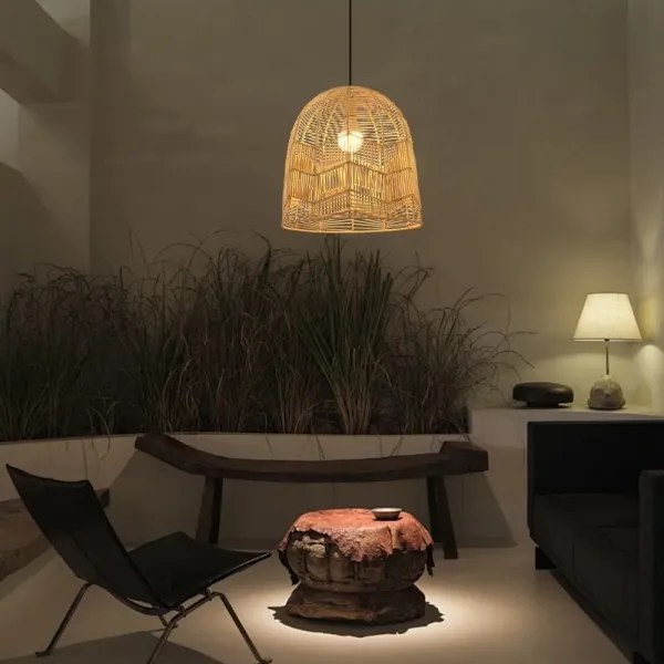 Immax 08262L - Lampadario a sospensione con filo PELO 1xE27/40W/230V diametro 40 cm rattan