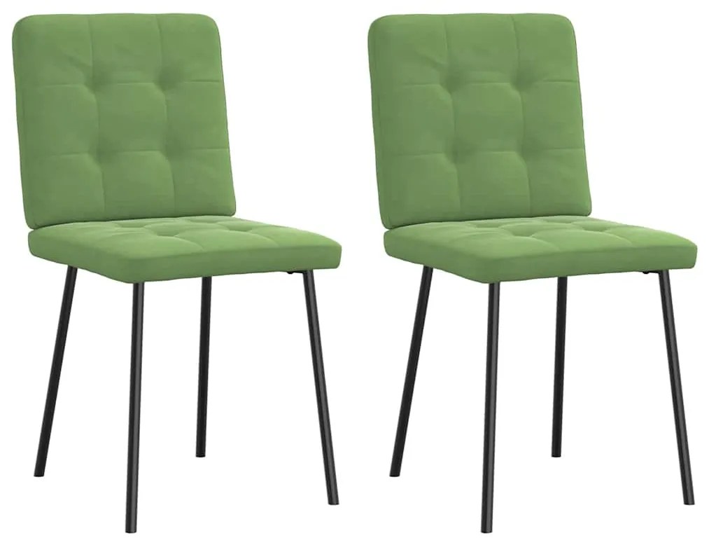 Sedie Da Pranzo 2 Pz Verde Chiaro İn Velluto /