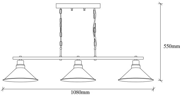 Lampadario su catena SIVANI 3xE27/100W/230V