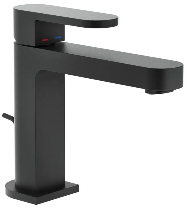 Rubinetto per lavabo getto laminare cristallino UP nero verniciato a polvere opaco NOBILI H 15.3 cm