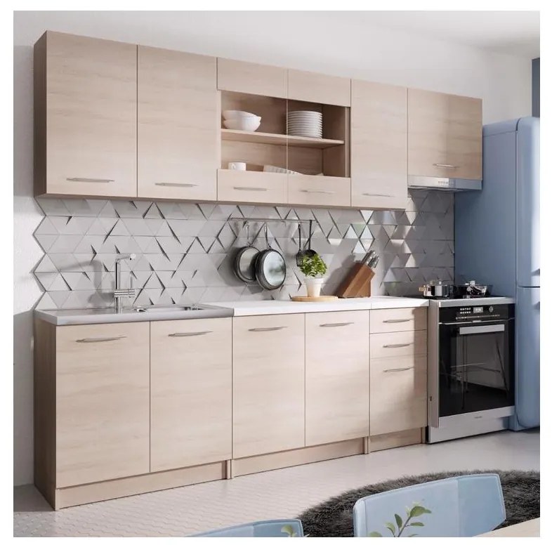 Cucina MARISA 260 cm, rovere sonoma