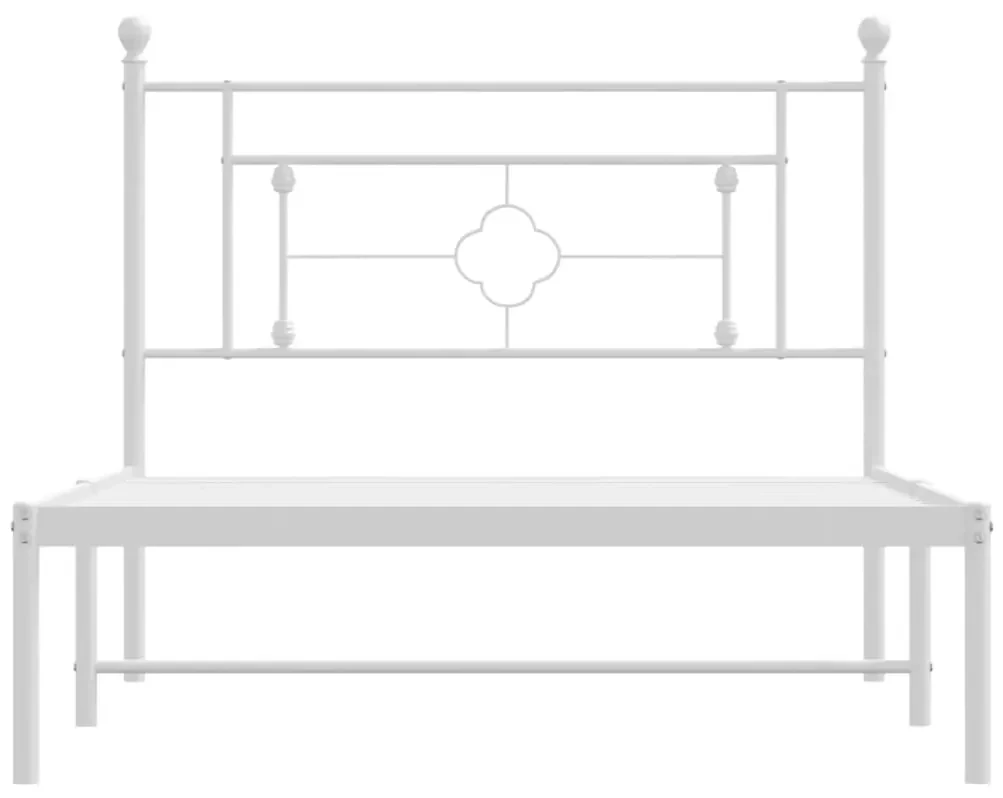 Giroletto con testiera metallo bianco 107x203 cm
