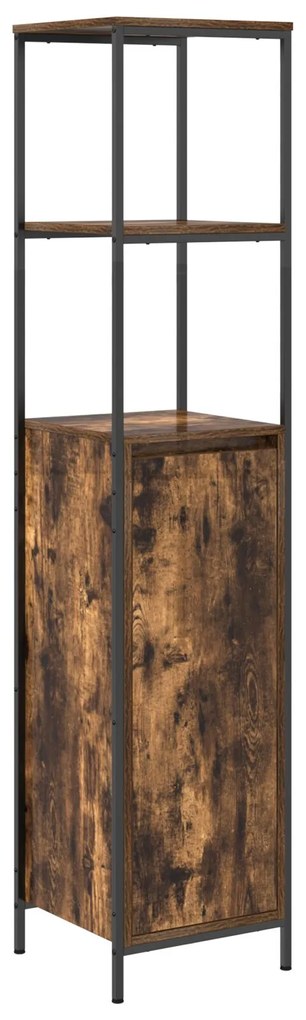 Set di mobili da bagno a 2 pezzi in rovere affumicato in legno ingegnerizzato