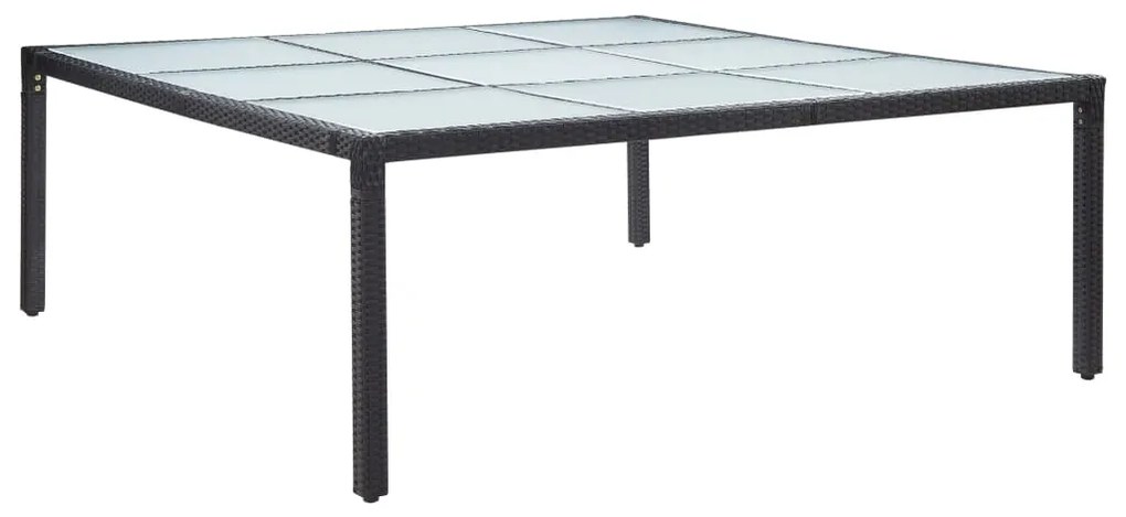 Tavolo da giardino nero 200x200x74 cm in polyrattan