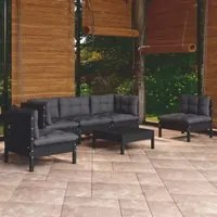 Set Divani da Giardino 6 pz con Cuscini Legno Massello di Pino 3096194