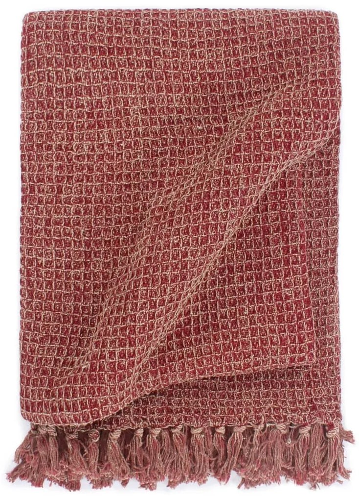 Copriletto İn Cotone 160x210 Cm Rosso Borgogna /