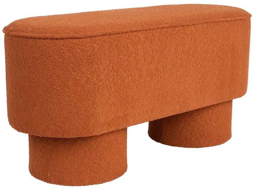 Panchina color mattone con rivestimento in bouclé Marcos – White Label