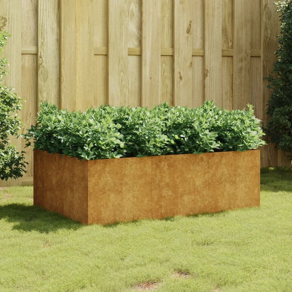 Fioriera Rialzata Da Giardino 120x80x40 Cm İn Acciaio Corten /