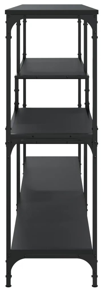 Tavolino consolle nero 160x32x95 cm in legno multistrato