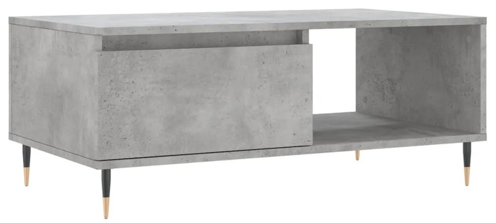 Tavolino salotto grigio cemento 90x50x36,5 cm legno multistrato