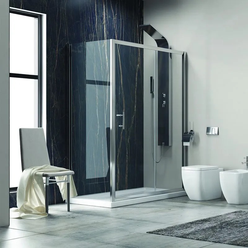Cabina doccia 150x90 cm angolare vetro 6mm anticalcare KF5000S - KAMALU