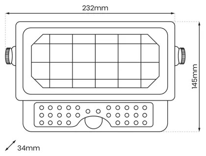 LED Proiettore solare con sensore di movimento EPAD LED/5W/3000 mAh 3,7V 4000K IP65