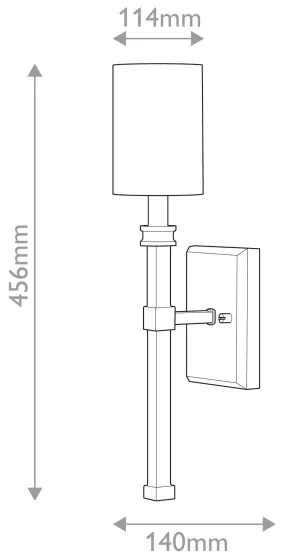 Hinkley HK-MOORE-WB1-HB - MOORE Applique da parete 1xE14/40W/230V, finitura oro