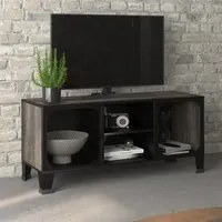 Mobile Porta TV Grigio 105x36x47 cm in Metallo e MDF 335910