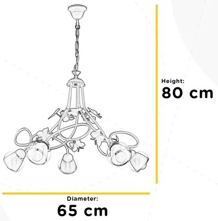 ONLI - Lampadario per bambini BUTTERFLY 5xE14/6W/230V