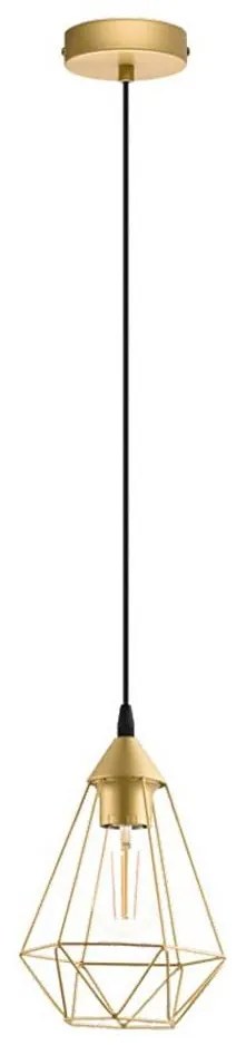 Eglo 79259 - Lampadario sospeso BYRON su cavo 1xE27/60W/230V, finitura in ottone