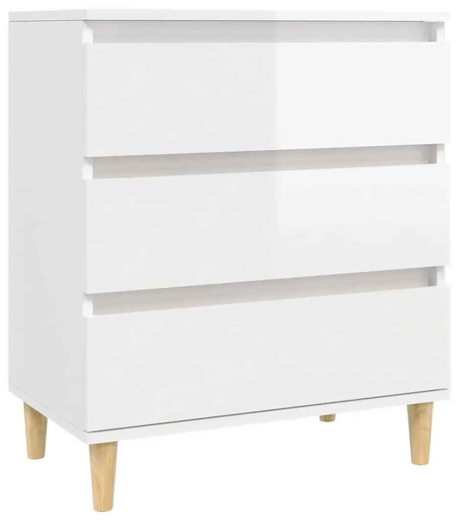 Credenza bianco lucido 60x35x70 cm in legno multistrato