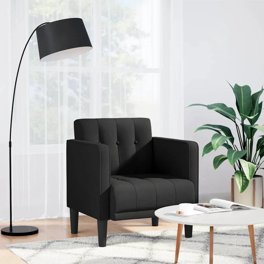 Divano Sedia Con Braccioli Nero 53 Cm İn Tessuto /