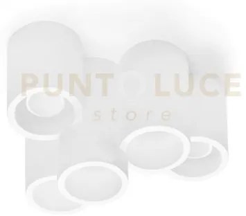 Arta lampada da soffitto 5 luci tonda in gesso bianco