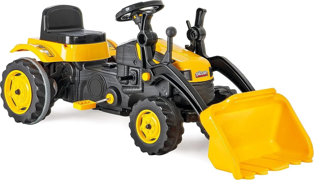 Trattore Ruspa a Pedali per Bambini 125x51x51 cm Giallo...