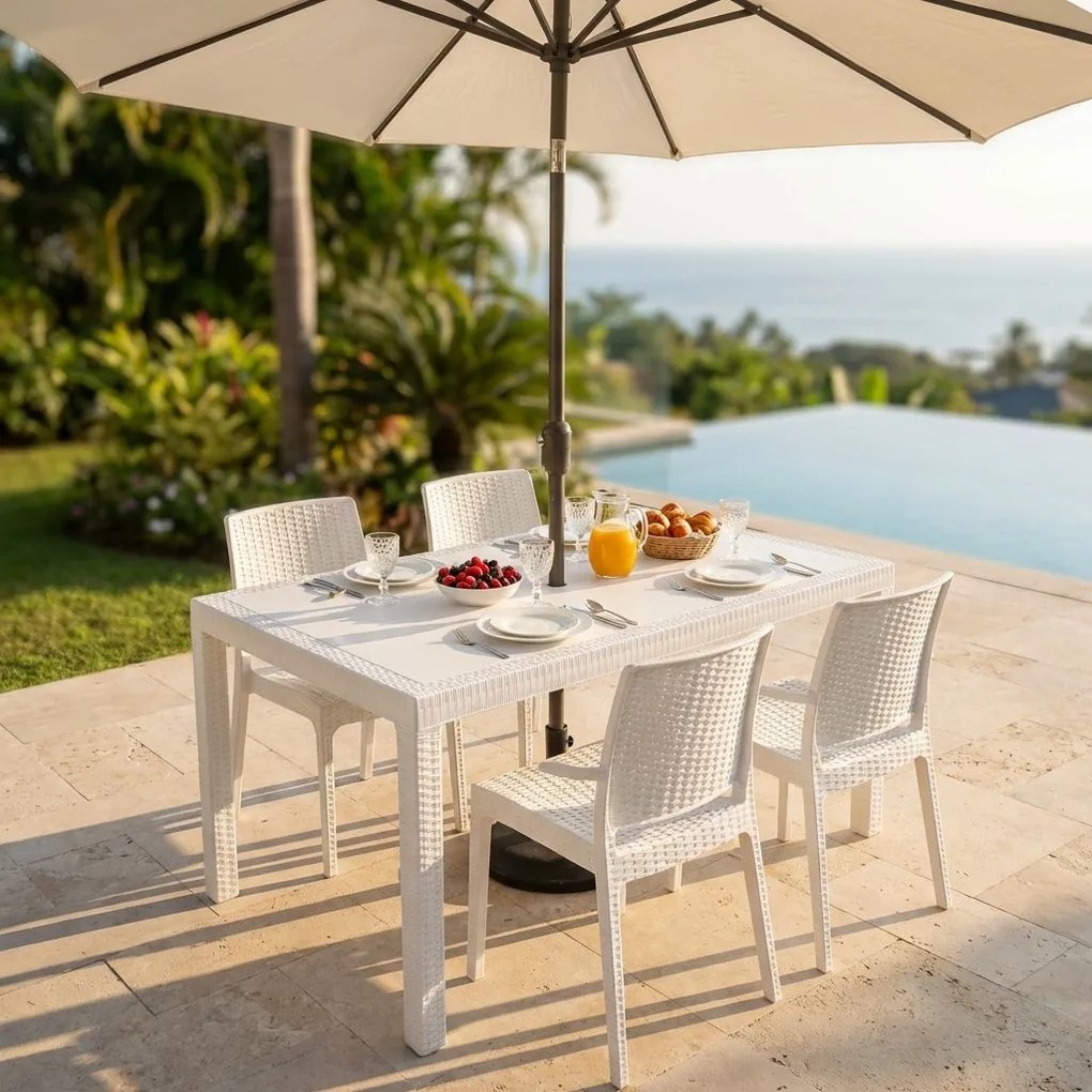 CALIGOLA - tavolo da giardino in resina effetto rattan