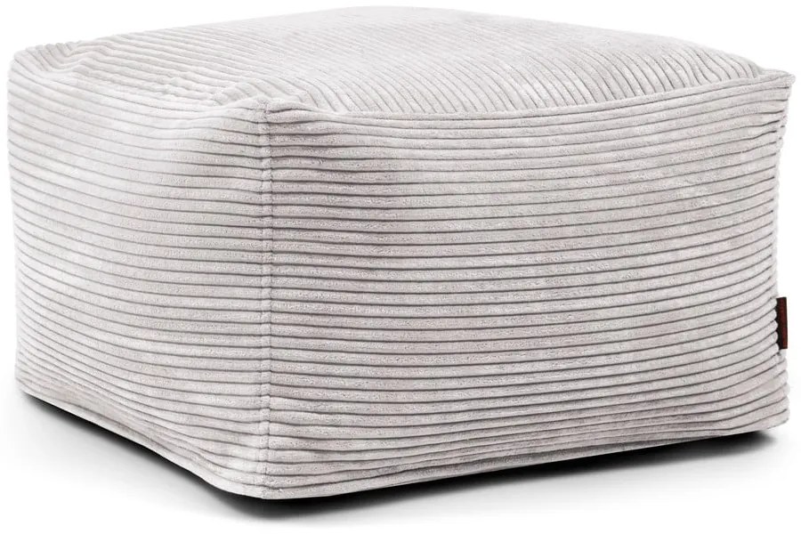 Puof a sacco grigio chiaro con rivestimento in velluto a coste Softbox MooG – SLOWDOWN