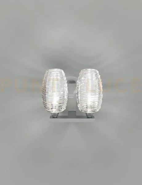 Damasco applique a parete 2ap cristallo cristallo nickel satinato 2...
