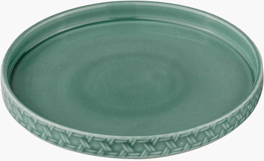 Set di 4 piatti da colazione in porcellana Heath Jade