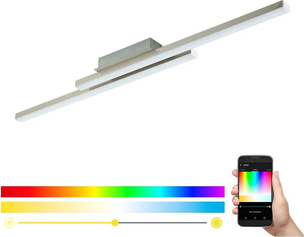 Eglo 55971 - Plafoniera LED RGBW dimmerabile FRAIOLI-Z LED/34W/230V cromo satinato + telecomando