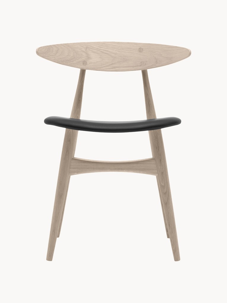 Sedia in legno con seduta in pelle CH33P