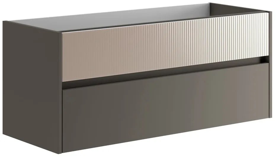 Mobile da bagno sotto lavabo Niwa grigio laccato opaco L 119.5 x H 50 x P 45.5 cm 2 cassetti, lavabo non incluso