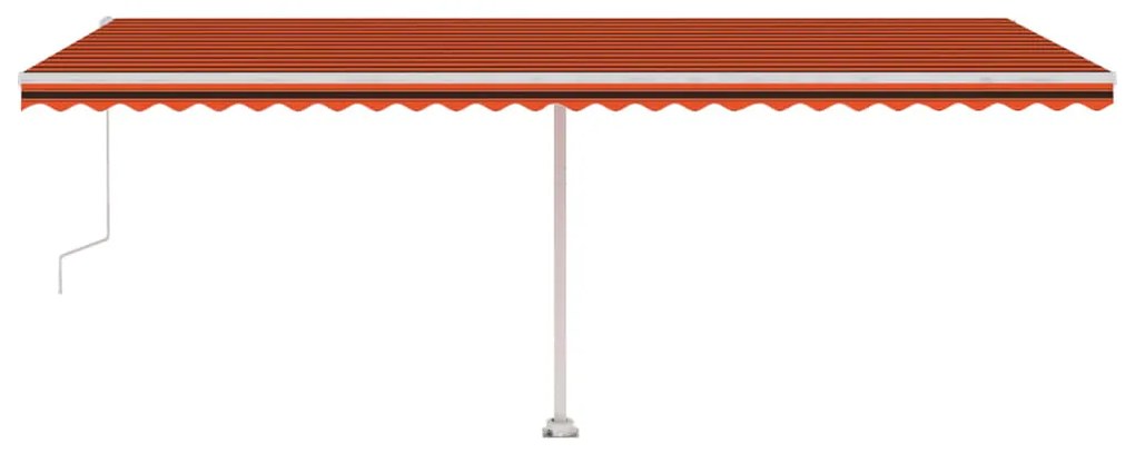 Tenda Automatica Sensore Vento e LED 600x300 cm Arancio Marrone