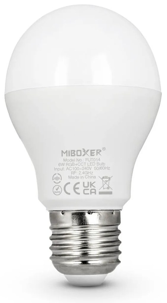 Lampadina LED E27 A60 6W RGB+CCT Dimmerabile Mi-Boxer Professional Colore RGB+CCT