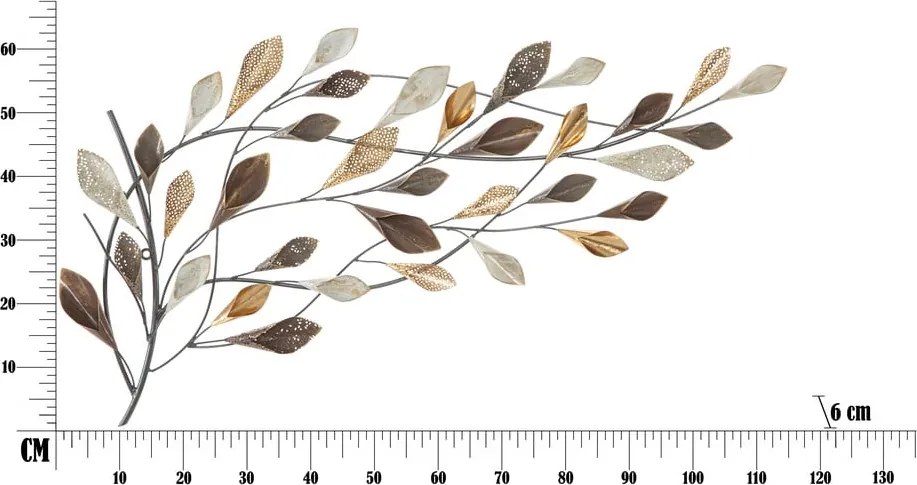 Decorazione murale bianco-marrone , larghezza 115,5 cm Ramo - Mauro Ferretti