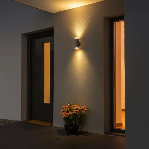 Brilagi - Applique da esterno LED RGBW MATERA 2xGU10/6W/230V grigio IP54