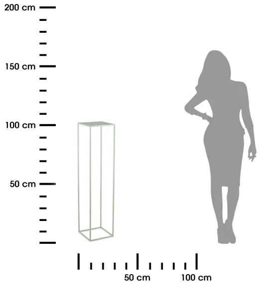 Portafiori 100x24 cm luce verde