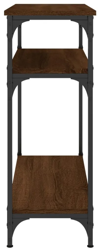 Tavolino consolle rovere marrone 75x29x75 cm legno multistrato
