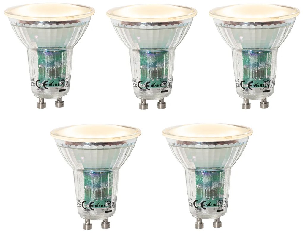 Set di 5 lampadine LED GU10 dimmerabili con sensore crepuscolare 3W 200 lm 2200K