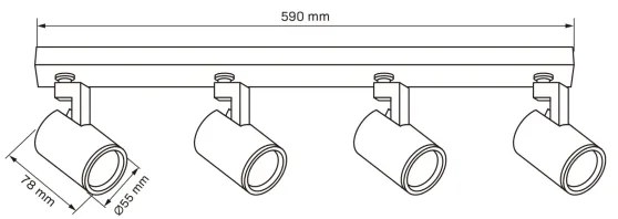 Faretto LYNX 4xGU10/10W/230V nero