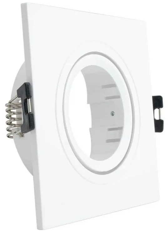Faretto da Incasso Orientabile Quadrato Foro Ø75-85mm GU10 Bianco