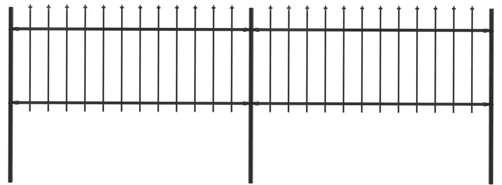 Recinzione Giardino Con Punta A Lancia İn Acciaio 3,4x0,8 M Nera /