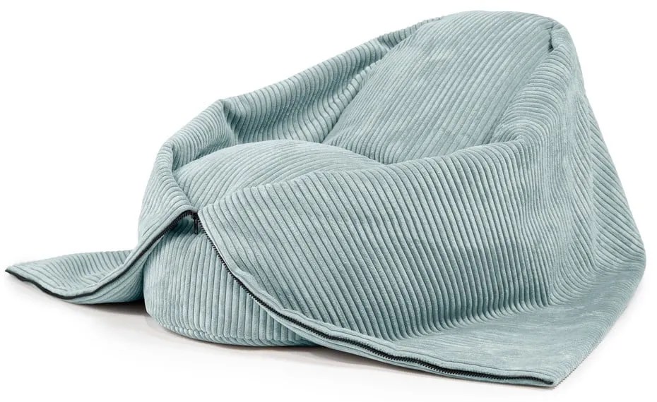 Pouf a sacco per bambini color menta con rivestimento in velluto a coste Cocoon 80 – SLOWDOWN