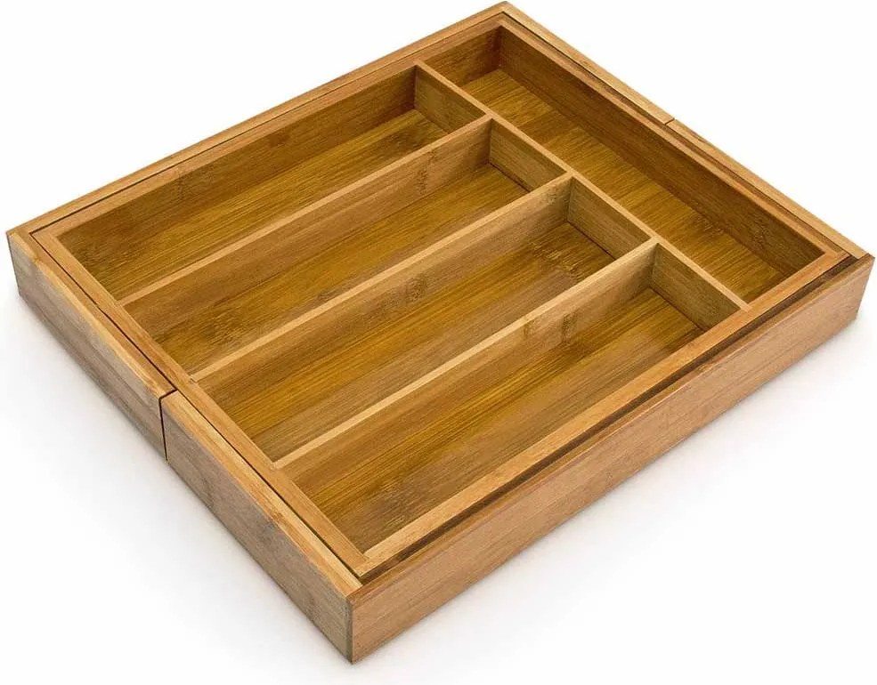 Portaposate Estensibile da Cassetto Cucina Porta Posate in Legno Bambù 37x31cm...