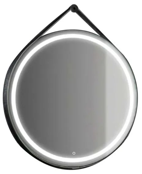 Specchio con illuminazione integrata completo di faretto bagno tondo L 70 x H 70 x P 3 cm