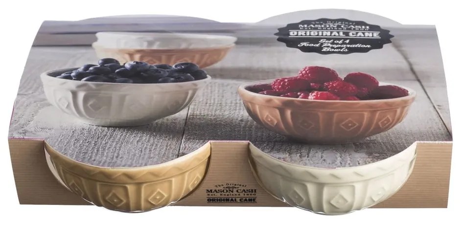 Ciotoline in set bianche/beige in gres 4 pz 200 ml Original Cane – Mason Cash