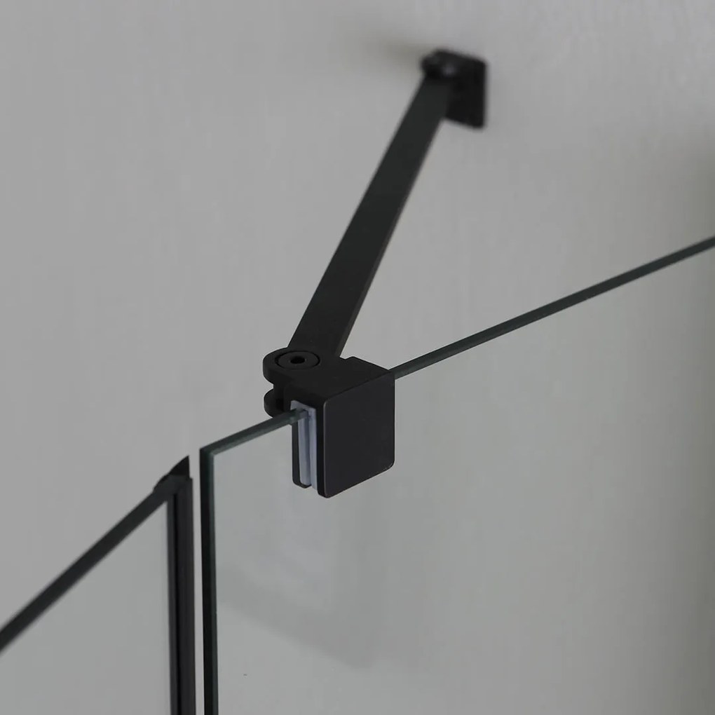 Box Doccia Nero Opaco 70X70 Con Ante Battenti Senza Telaio | Lion